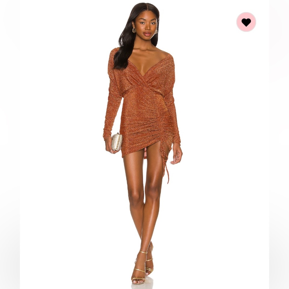 Superdown Genia Off Shoulder Dress in Mocha (size XS)